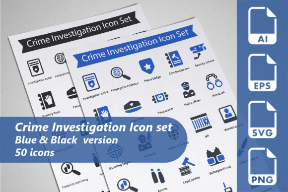 Crime Investigation Icon Set: A Comprehensive Design Solution