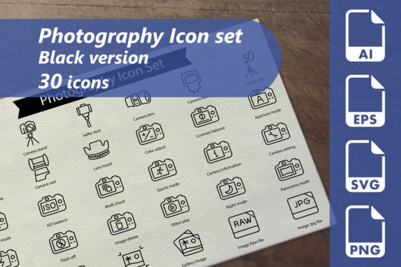 Enhance Your Creative Projects with the Photography Line Icon Set